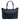 Sophia Maxi Intrecciato Zippered Bag in Nappa Blue Carta da Zucchero and Black