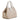 Women's Beige Linen & White Leather Maxi Lucia Bag