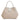 Women's Beige Linen & White Leather Maxi Lucia Bag