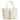 Sophia Intrecciato Optical Zippered Shopping Bag in Nappa Beige and Patent