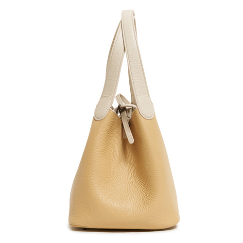 Women's Reversible Balloon Leather Bag in Champagne