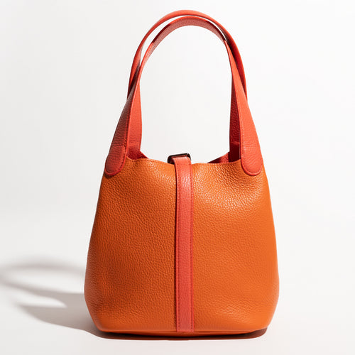 Women's Reversible Balloon Leather Bag in Cervo Orange