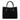 Twist Large Leather Suede Tote in Black