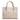 Twist Large Leather Suede Tote in Beige