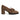 Women Suede Leather  Loafer with Block Heel in Taupe
