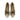 Jennifer Laminated Leather Ballerina with Quilted Logo in Platino