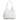 Top Handle Carre Leather Bag in Nappa White