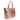 Sophia Intrecciato Optical Zippered Shopping Bag in Laminated Rose Gold