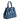 Stripes Medium Shopping Bag in Softy Baltico Blue and Suede Leather
