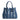Stripes Medium Shopping Bag in Softy Baltico Blue and Suede Leather