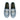 Women's Blue and White Woven Raffia Horsebit Loafers