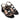 Women's Circle Leather Sandals in Galassia Black