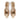 Women's Wafer Beige Leather Pumps with Museum Low Heel
