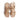 Women Leather Cut-Out Sandals with Block Heel in Nude