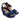 Women Platform Wedge Crossover Sandals in Blue and Black