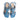 Women Leather Cut-Out Sandals with Block Heel in Jeans