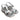 Women's Silver Laminated Leather Pumps with Block Heel