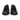 Women's Black Leather & Pony Hair Loafers with Tassels