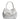 Women's Leather Lucia Bag Intrecciato Optical in Nappa White and Silver