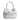 Women's Leather Lucia Bag Intrecciato Optical in Nappa White and Silver