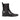 Women's Boots in Black Leather with Metallic Elastic