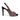 Women's Black Suede Peep Toe Crystal Embellished Slingback Heels