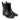 Women's Boots in Black Leather with Metallic Elastic