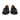 Women's Black Leather Loafers with Gold Studs & Horsebit Detail