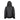 Women Hooded Shearling Jacket with Down Sleeves in Black