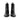 Women's Boots in Black Leather with Metallic Elastic