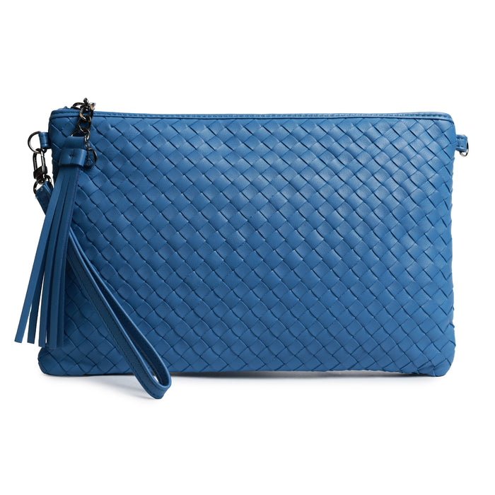 Women Intrecciato Nappa Leather Pouch in Baltico