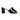 Women Block Heel Nappa Leather Slip-on Sandals in Black