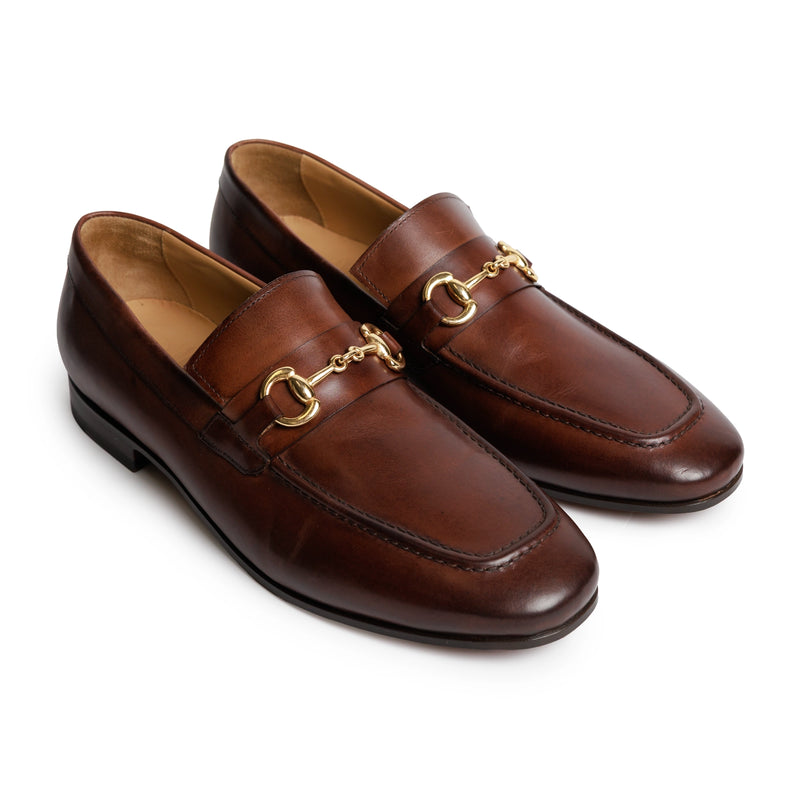 Men's Horsebit Loafers in Giotto Dark Brown Leather