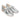 Women Silver Woven Laminated Leather Loafers with Silver Horsebit
