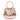 Top Handle Intrecciato Optical Leather Bag in Rose Gold Laminated Leather