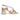 Women Block Heel Laminated Leather Sandals in Beige