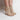 Women Nude Perforated Suede Lace-Up Peep-Toe Heels with Crystal Details