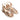 Women Block Heel Laminated Leather Sandals in Beige