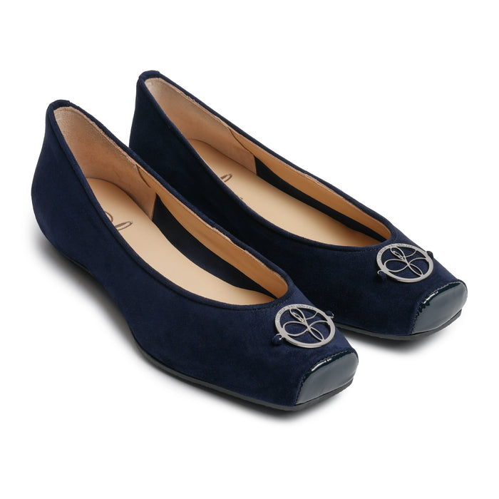 Women Ballerina Shoes with hidden heel in Suede Carta da Zucchero