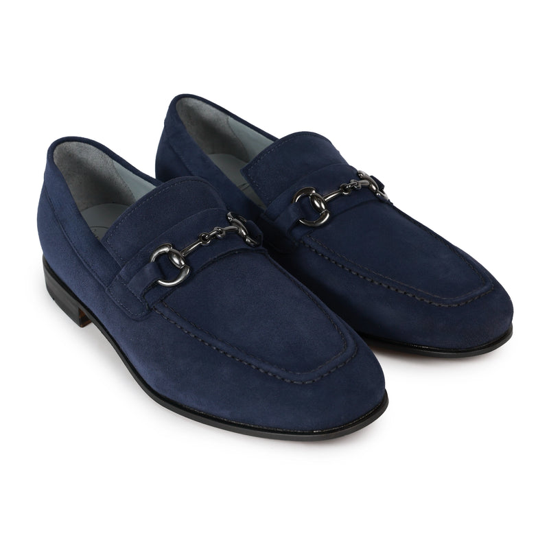 Men's Horsebit Loafers in Blue Suede