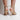 Women Nude Perforated Suede Lace-Up Peep-Toe Heels with Crystal Details