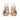 Women Block Heel Laminated Leather Sandals in Beige