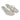 Women's Silver Laminated Leather Kitten Heel Thong Sandals