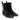 Women's Boots in Black Suede with Metallic Elastic