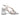 Women's Block Heel Laminated Leather Sandals in Silver