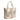 Sophia Intrecciato Optical Zippered Shopping Bag in Nappa Ivory and Platinum