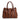 Stripes Large Shopping Bag in Brown Marron Glace Nappa and Suede Leather