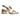 Women's Platinum Laminated Leather Pumps with Block Heel