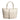 Sophia Intrecciato Optical Zippered Shopping Bag in Nappa Ivory