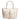 Sophia Intrecciato Optical Zippered Shopping Bag in Nappa and Patent Leather Ivory